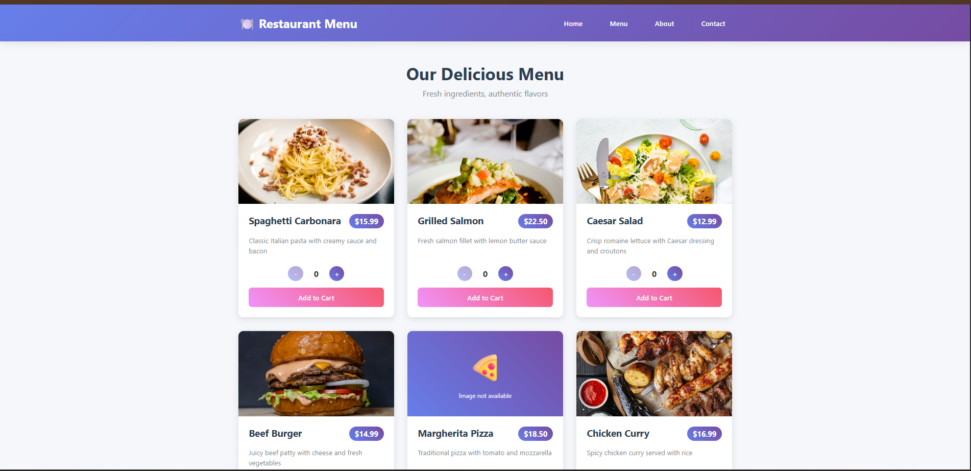E-Commerce website interface
